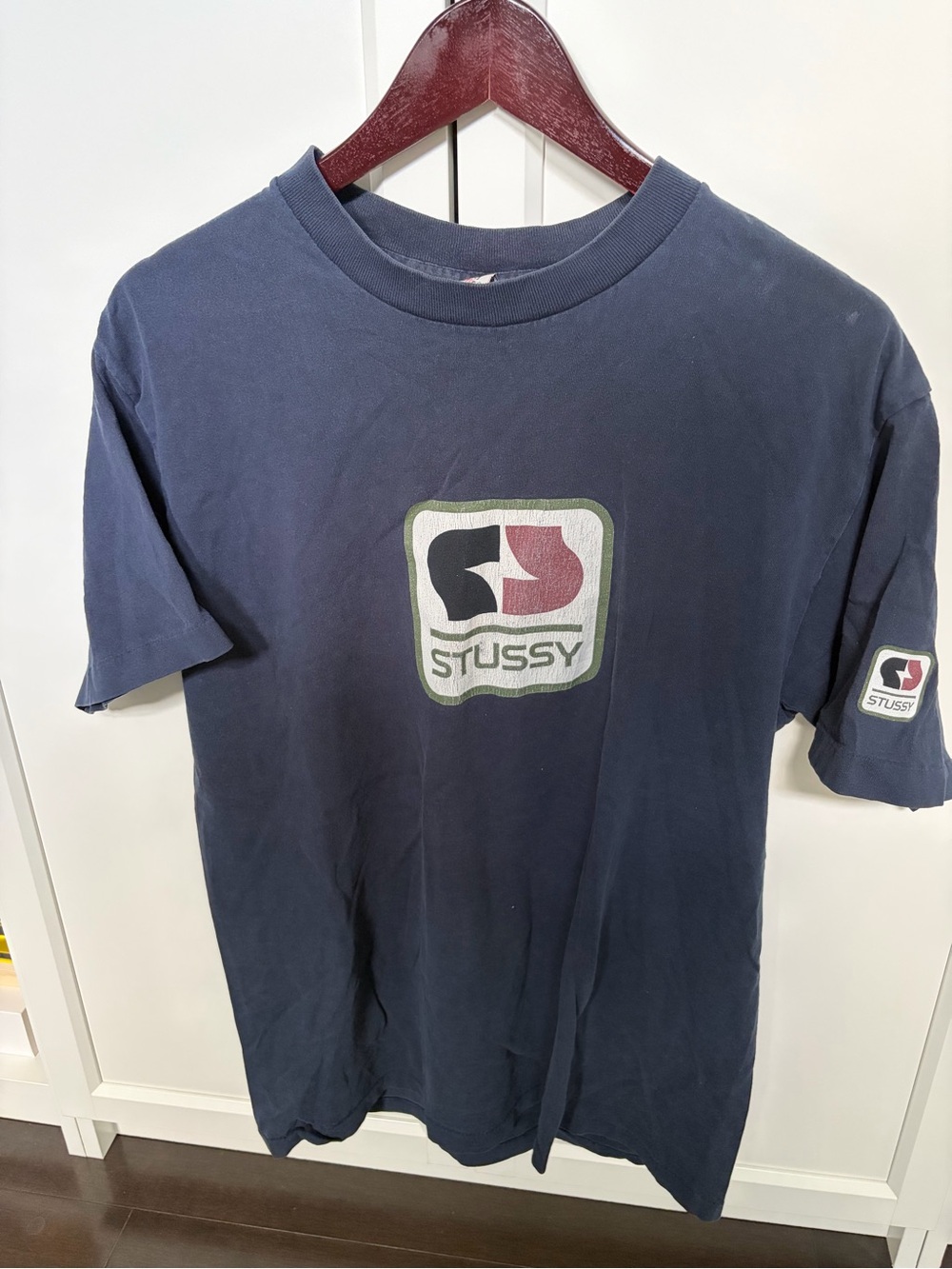 Stussy Navy Blue Logo Patch T-Shirt